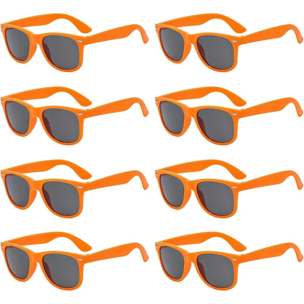 1/8pcs Neon Colors Party Sunglasses Black Studs Retro Unisex Rainbow Street Shot Gift Wedding Favors for Guests