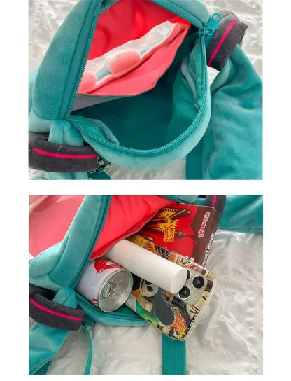 2025 Hatsune Miku Bolsa de Ombro Nova Mochila Bonito Anime Menina Pelúcia Desenho Animado Kawaii Sacola Escolar Bolsa Infantil Presentes Brinquedos