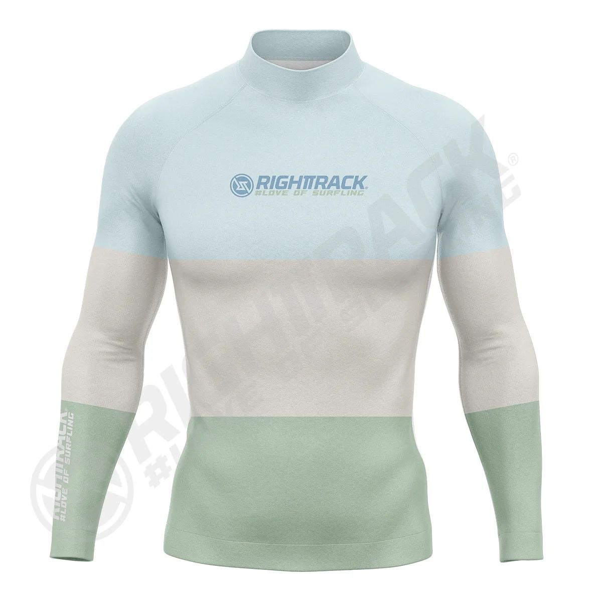 New Men's Surfing Shirt Three Contrasts Lycra Rashguard RIGHTTRACK Surf Sportswear Beach UV Protection Swimwear UPF50  Clothes
