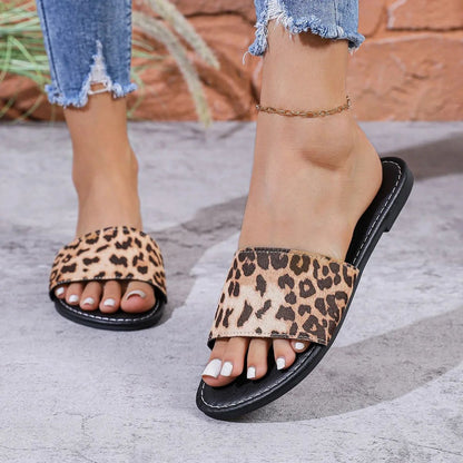 Casual Denim Slippers for Women 2025 Fashionable Non-Slip Wear-Resistant Soft Bottom Comfortable Flat Heel Sandals
