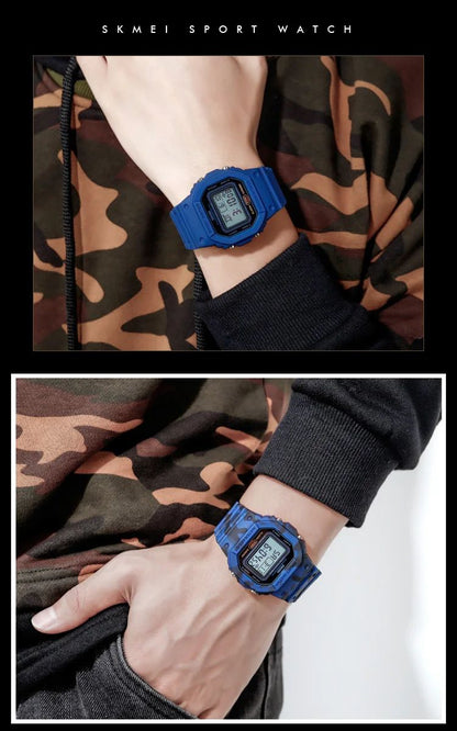 SKMEI 1628 Luxury Digital Men Watches Sports Waterproof Electronic Mens Wristwatches Military Back Light Clock 1988 Reloj Hombre