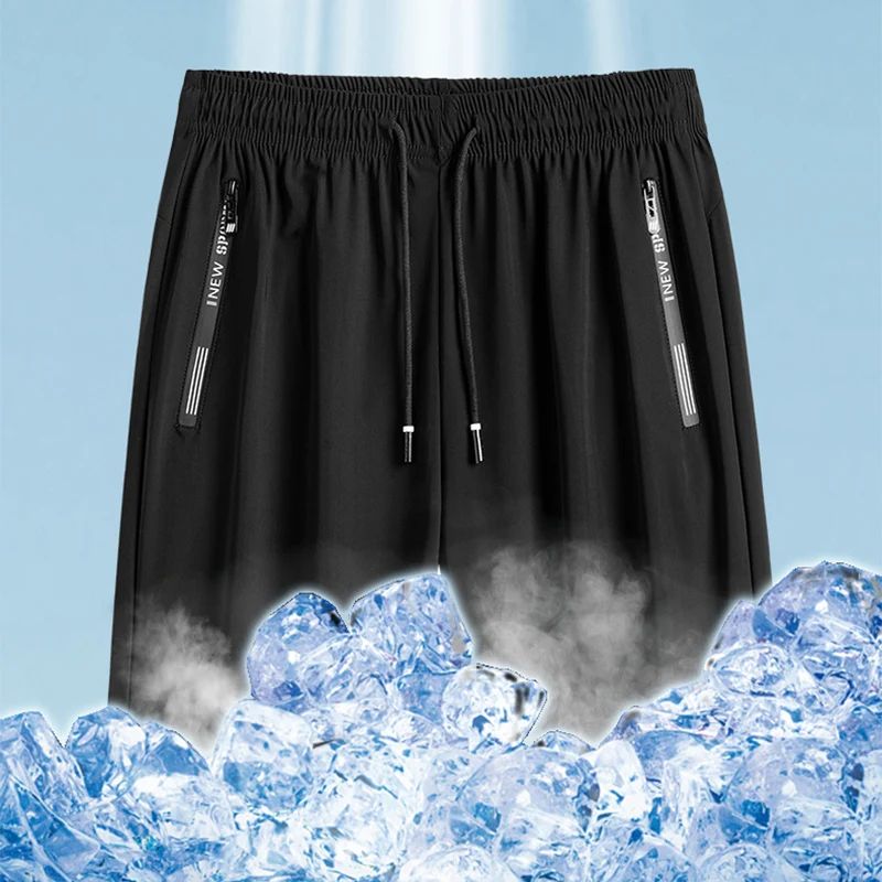 Men Plus Size Casual Shorts 6XL 7XL Big Size Gym Shorts Men Ice Silk Stretchy Summer Beach Short Pants Quick Dry Breathable
