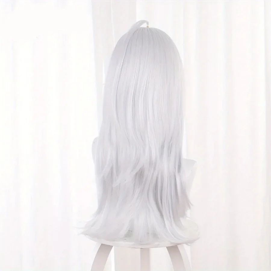 Anime Sumeru Cosplay Cyno Peruca Longa Prata Branca Halloween Cyno Cosplay Peruca Sintética Resistente ao Calor
