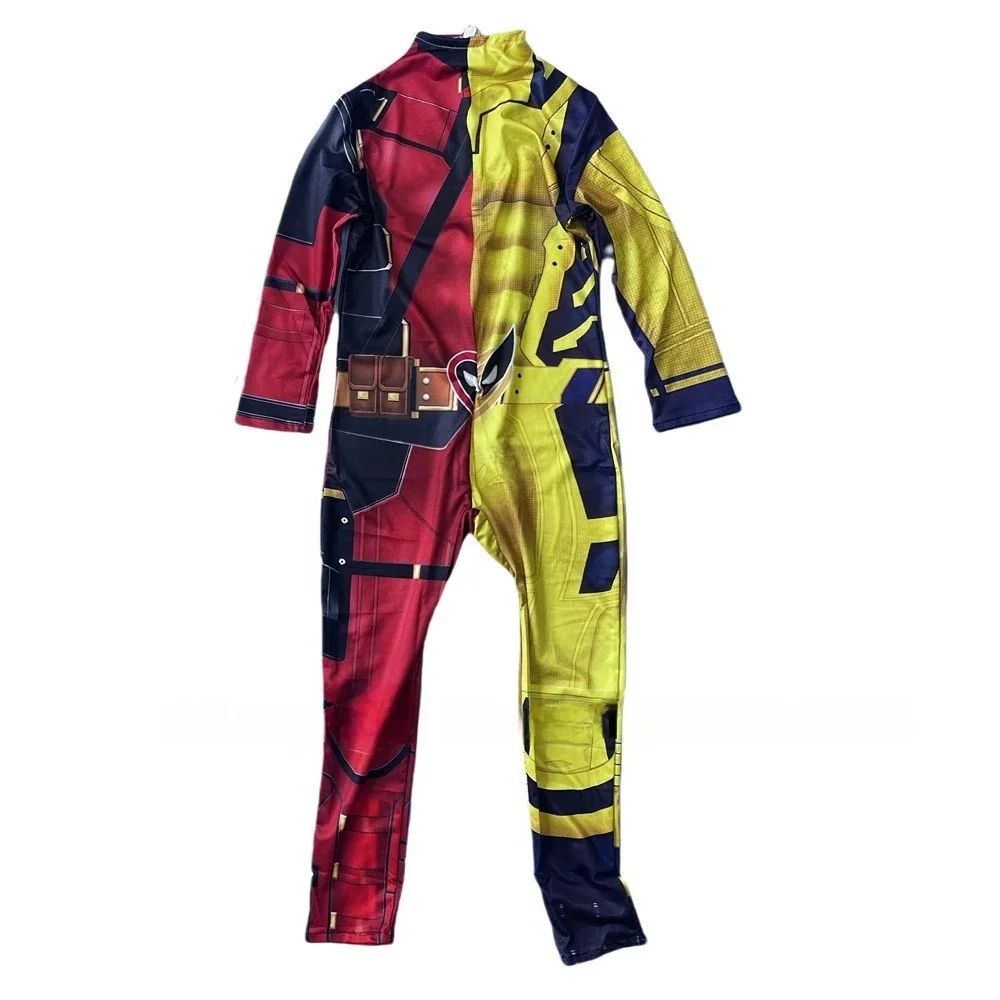 Kids Cosplay Superhero Costume Anime Halloween Party Zentai Suit Catsuit Wolverine Symbiote Wolf Boy Girls Bodysuit Jumpsuit