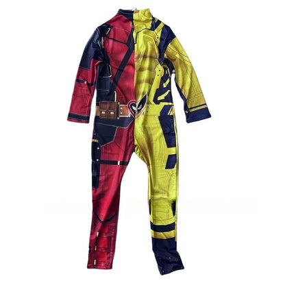 Kids Cosplay Superhero Costume Anime Halloween Party Zentai Suit Catsuit Wolverine Symbiote Wolf Boy Girls Bodysuit Jumpsuit