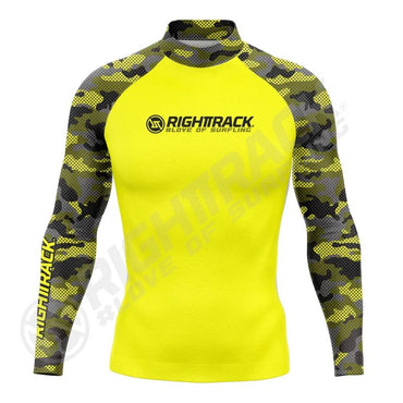 HotSale Men's Surfing Shirt CAMO Lycra Rashguard RIGHTTRACK Surf Sportswear Beach UV Protection Swimwear UPF50  Clothes