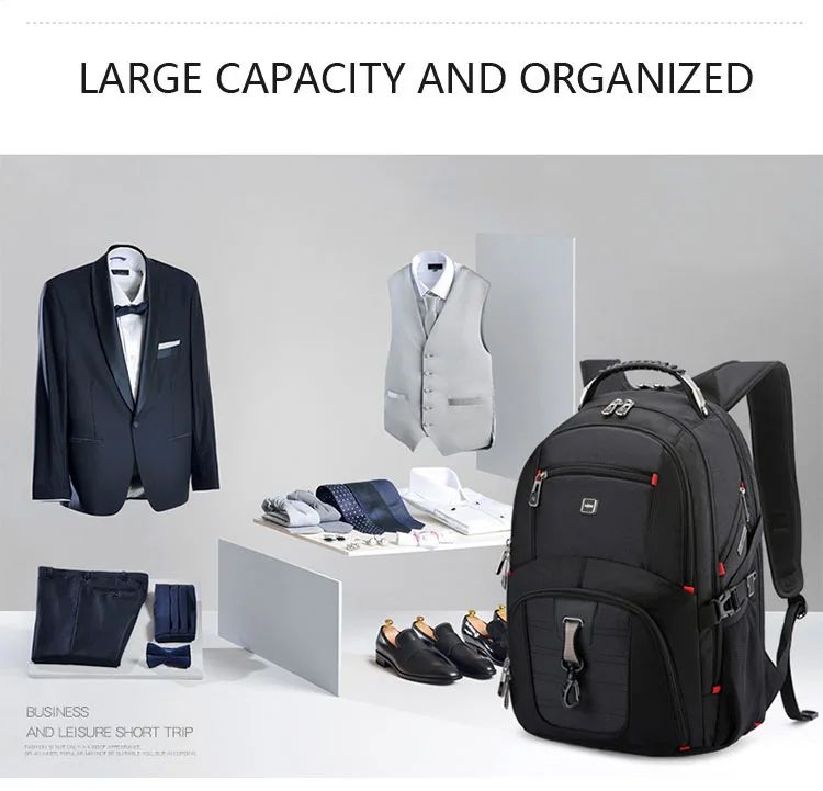 2025 Swiss-Multifunctional bags Durable 17 Inch Laptop Backpack, Travel Bag,College Bookbag,USB Charging Port,Water Resistant