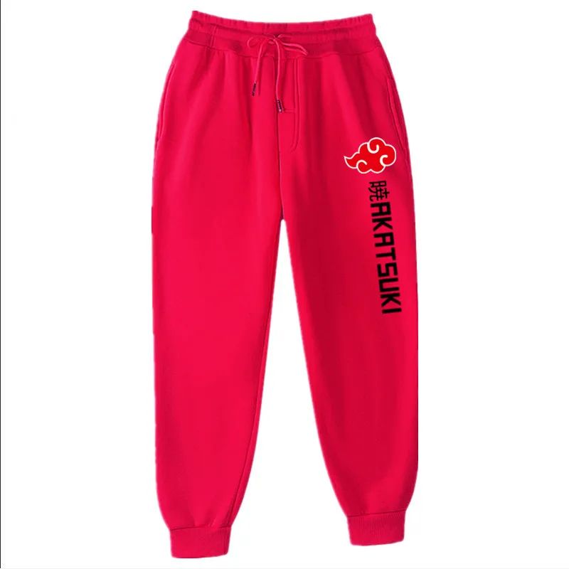 Calças de Moletom Akatsuki de Anime Mais Vendidas Calças de Lã Estampadas de Moda Masculinas Femininas para Corrida Hip Hop Roupas de Rua S-3GG