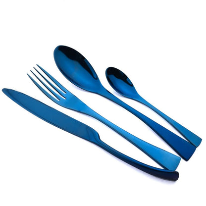 Conjunto de Talheres 24 Peças de Aço Inoxidável 304 Polido Faca Garfo Colher Jogo de Talheres de Cozinha Prata Caixa de Presente