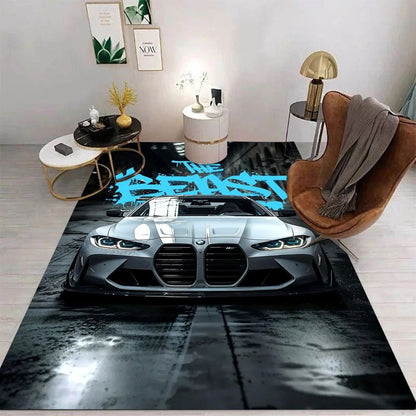 Miata Supra Car E36 Super Car Carpet for Living Room Decor Bedroom Soft Rugs Doormat Child Play Area Rug Nonslip Mat Kid Gift