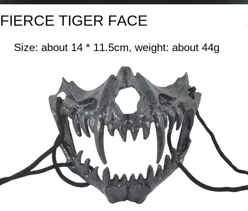 Halloween Half Face Mask Popular Dragon God Fierce Tiger Night Dog Man Wolf Costume Skull Performance Mask Mask Deadpool Terror
