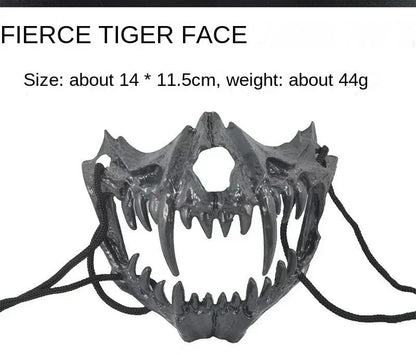 Halloween Half Face Mask Popular Dragon God Fierce Tiger Night Dog Man Wolf Costume Skull Performance Mask Mask Deadpool Terror