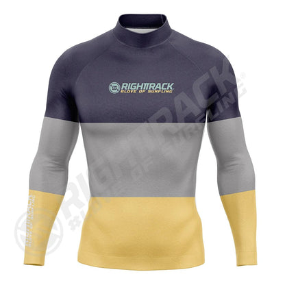 New Men's Surfing Shirt Three Contrasts Lycra Rashguard RIGHTTRACK Surf Sportswear Beach UV Protection Swimwear UPF50  Clothes