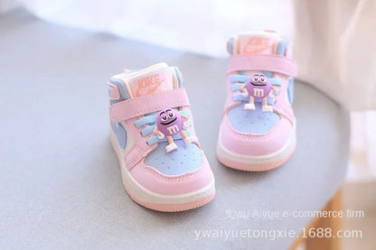 Boots Baby Girls Sneakers Board Shoes Cartoon Prints Soft Bottom Non-slip Children Casual Walking Shoes Boy Kids Children Shoes