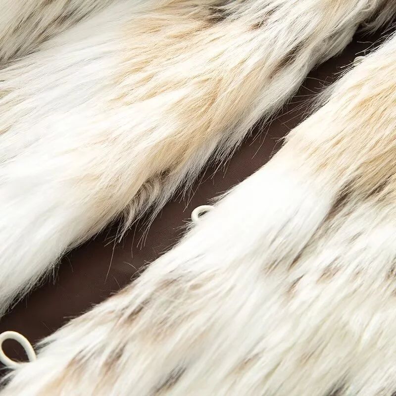 Animal Print Winter Women Artificial Fur Coat Street Style Fashion Elegant Lady Tops Jacket Casual Warm Clothing Streetwear