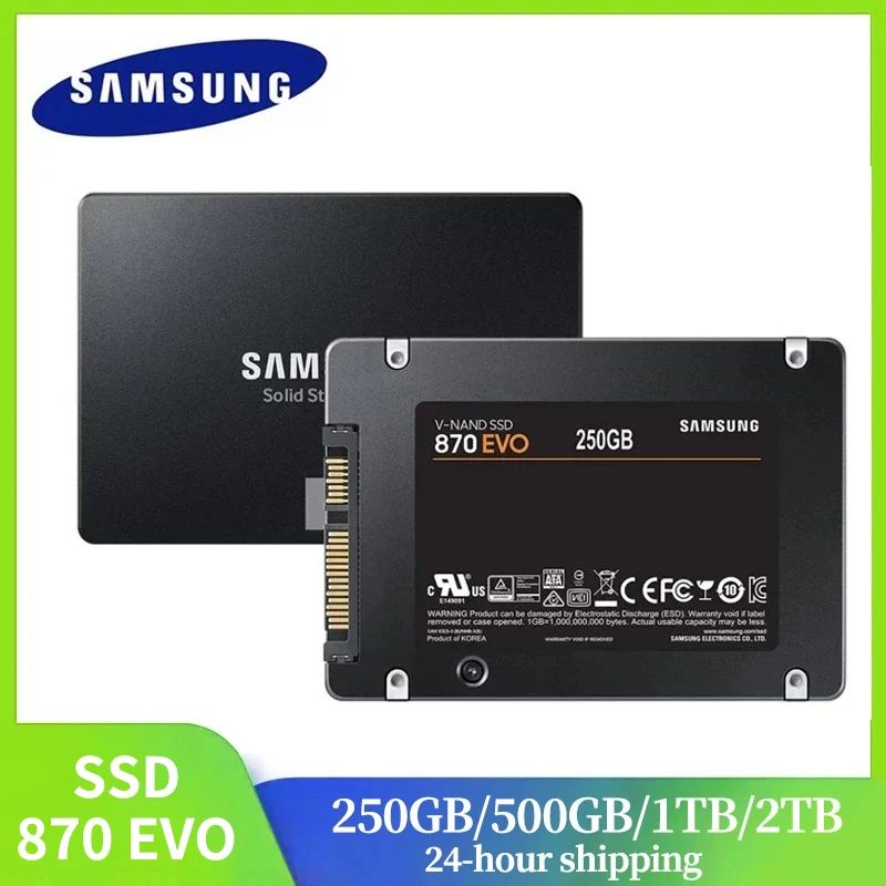 SAMSUNG SSD 870 EVO 1TB 2TB 250GB 500GB Disco de Estado Sólido Interno HDD SATA3 2,5 polegadas para Laptop PC Desktop MLC disco duro