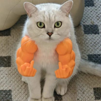 Braços Musculosos de Gato Impressos em 3D, Adereço Engraçado para Cosplay de Dedos, Capas de Braço e Pescoço Realistas para Fantasia de Festa de Halloween, Sessão de Fotos de Animais de Estimação