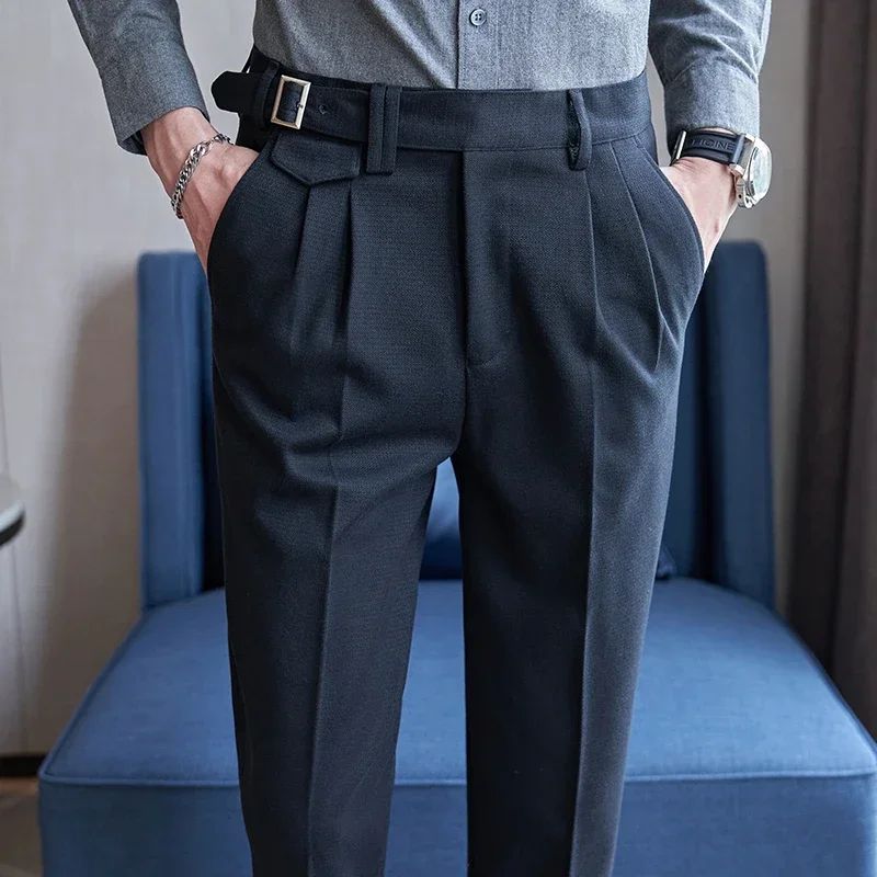 Calças de Terno Masculinas, Calças de Vestir Slim Modernas, Calças Brancas Pretas Azuis Verdes Pantalones Hombre Outono/Inverno Masculino, Novidade 2025