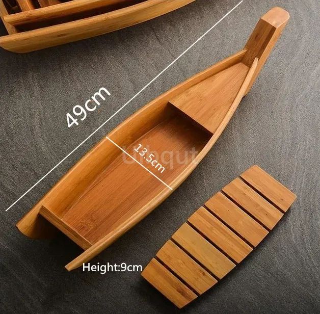 Japanese Cuisine Sushi Boats seafood Tool Wooden Shop Model Wood Handmade Simple ship Sashimi Assorted Cold Dishes sushi plate