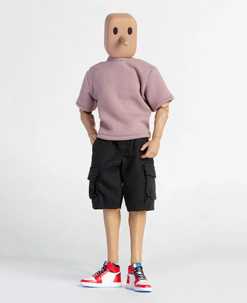 1/12 Scale Male Casual Zippered Hoodie Vest Pants Clothes Set Loose Short Sleeves T-Shirt Shorts Fit 6" Action Figures Body Doll