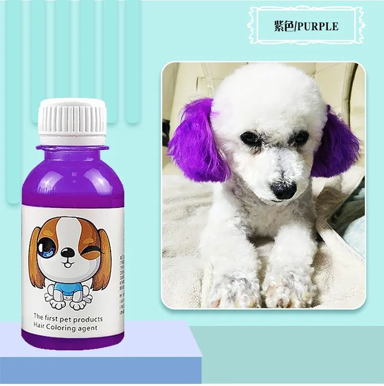 Pasta de Tintura para Pelos de Animais de Estimação Duradoura para Cães, Pasta de Tintura de Poodle Bichon, Removedor de Manchas Coloridas em Pó 100ML