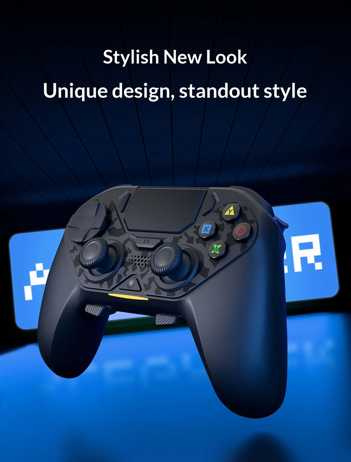 AceGamer Hyper Shadow D4 Gaming Controller Wireless Bluetooth TMR Joystick Customizable Buttons for PS4/Pc/Steam/Switch2 Game