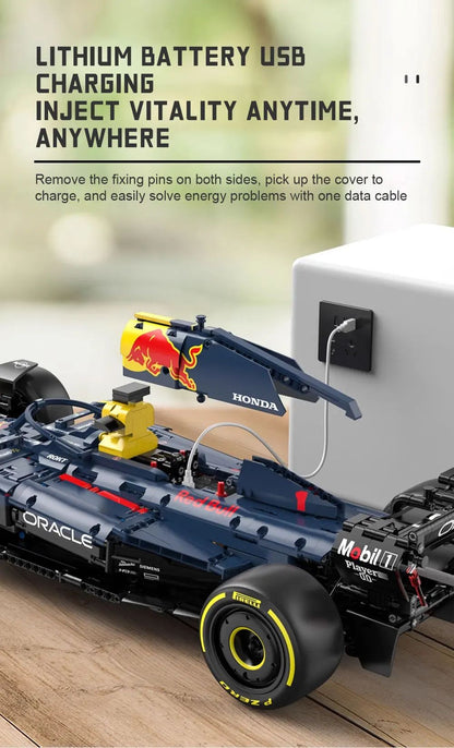 RASTAR 2509PCS 1:8 Technik F1 Redbull RB19 1. Max. Verstappen 11 Perez Racing Formula Blocos de Montar Modelo MOC Carro Tijolos Brinquedo