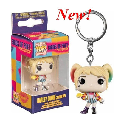 FUNKO POP Filmes Esquadrão Suicida O Coringa Arlequina Rei Tubarão Chaveiro Brinquedo Boneco de Ação Coleção de Brinquedos para Crianças com Caixa