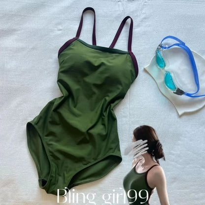 Bikini Set Speed Competition Swimsuit White Enhancing Professional Sport Double Layer with Chest Pad New Summer Style