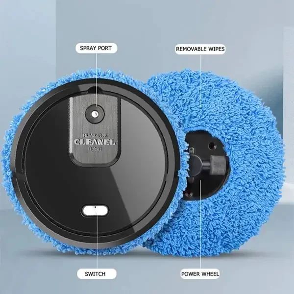 2026 Novo Robô Aspirador e Passador de Pano Inteligente Doméstico Recarregável Seco e Molhado com Spray Umidificador