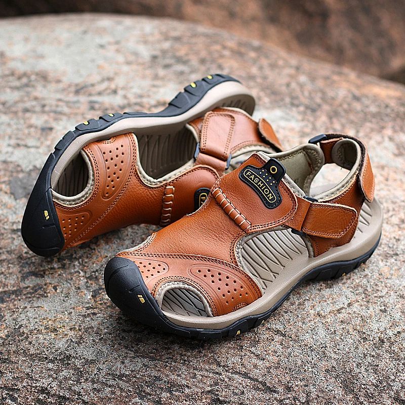 2025 Man's shoes Genuine Leather Men Sandals Summer Men's Shoes Outdoor Water Shoes Leather Sandals For Men men summer sandals