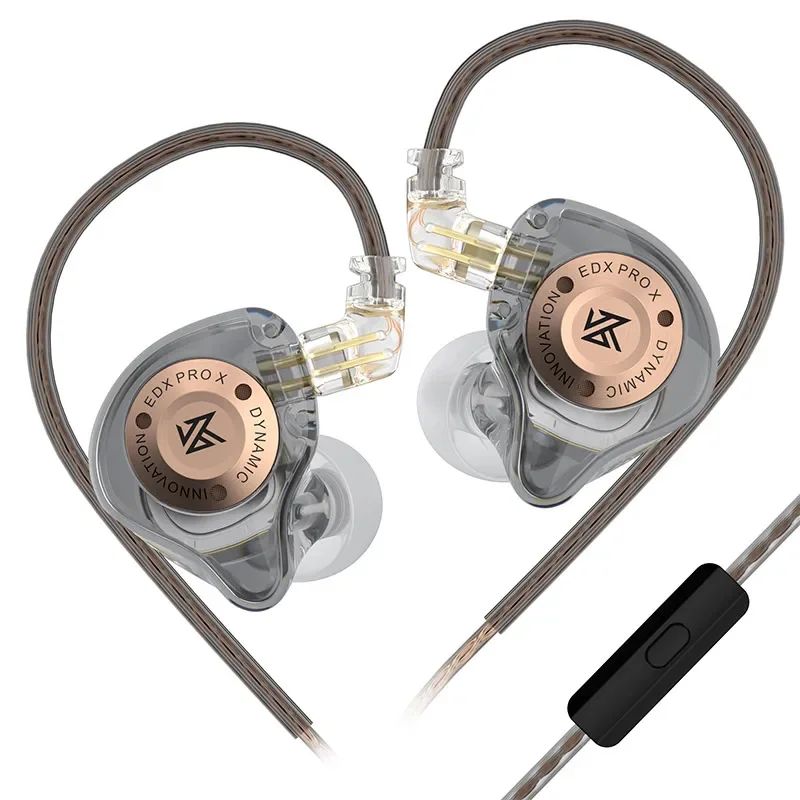 Fone de ouvido dinâmico KZ EDX PRO X HIFI Bass Earbud Esporte Música Cancelamento de Ruído Headsets Cabo 2 pinos KZ ZSTX ZSN PRO X EDC EDA ZVX