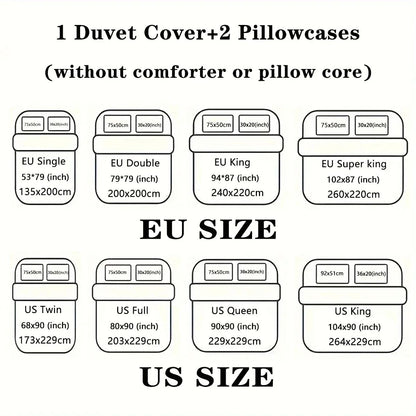 3-piece down duvet cover with Halloween theme cute ghost pattern print (1 duvet cover+2 pillowcases, no core) bedding set
