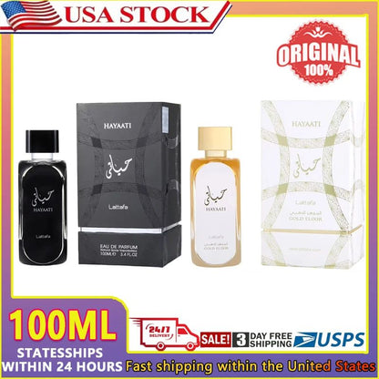Lattafa Hayaati Men's and Women's Perfume 100ml, Woody Scent, Long-lasting Amber and Citrus Fragrance Guaranteed Gift