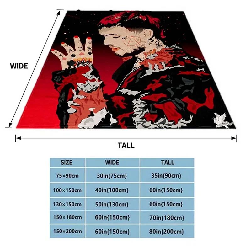 Satanic Cry Baby Lil Peep Flannel Blanket  , Soft Fluffy Warm Sofa Bed Throw Blanket More Size?fans warm gifts