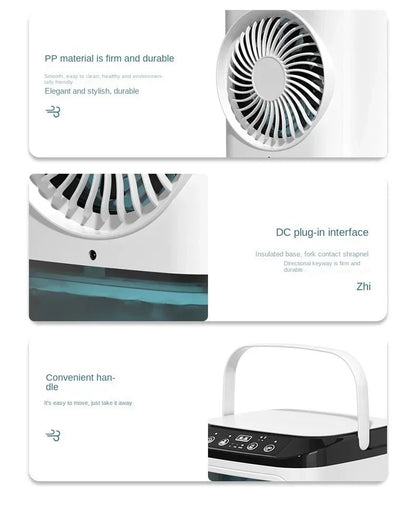 Ar Condicionado Portátil Ventilador de Mesa Pulverização Dupla Atomização Ultrassônica 3 Velocidades Silencioso Refrigerador de Ar Luz Noturna Ventilador Elétrico para Casa