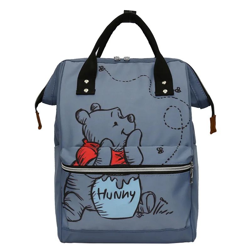 Disney  Winnie The Pooh Diaper Bag Backpack Cartoon Cute Mother and Baby Bag Large Capacity Lightweight Travel Mommy Bag