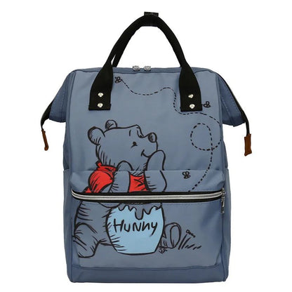 Disney  Winnie The Pooh Diaper Bag Backpack Cartoon Cute Mother and Baby Bag Large Capacity Lightweight Travel Mommy Bag