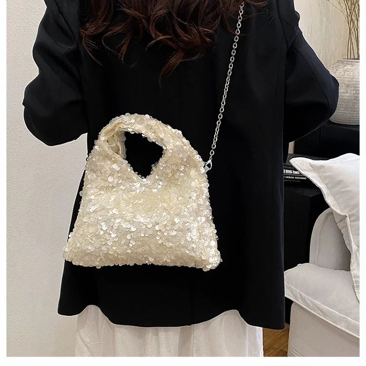 Exquisite Shining Sequins Square Women's Shoulder Bag Popularity Stylish Design Handbags High Quality Solid Sweet Crossbody Bags
