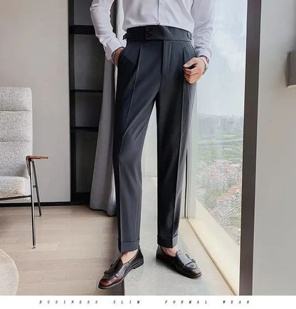 Calça Masculina Nadir Coffee Color Clássica Estilosa Paris Botão Prega Única Emagrece Suaviza Sua Silhueta Calça Social Casual