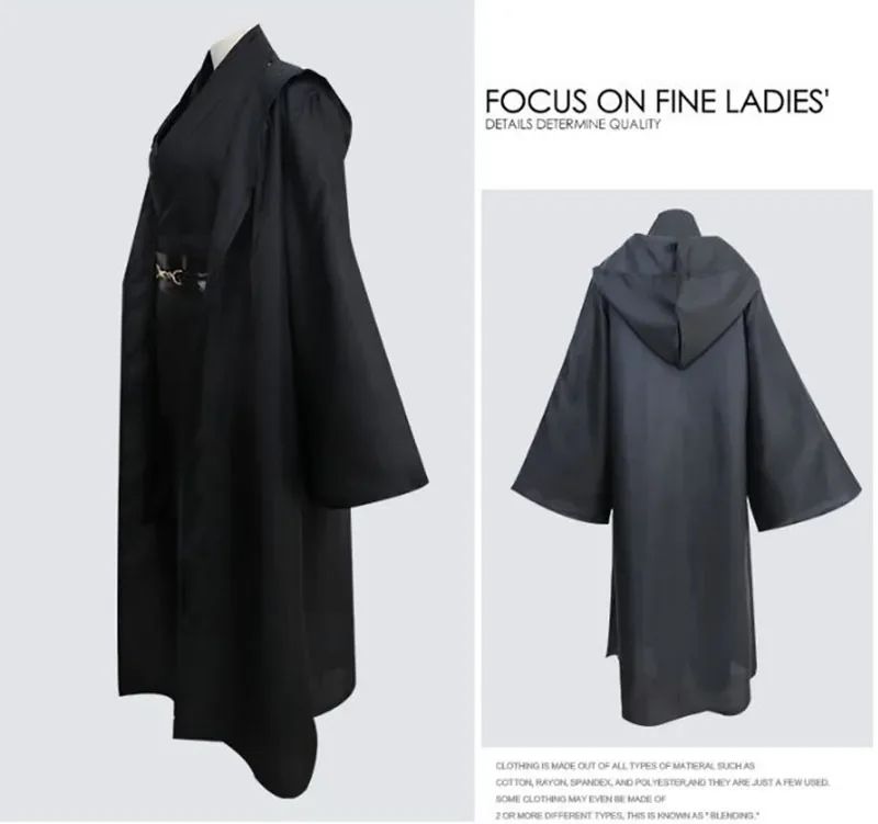 Jedi Knight Star Cosplay Anakin Skywalker Costume Replica Rob Cloak Anime Halloween Party Outfits Clothes Plus Size
