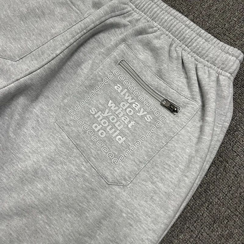American High Street Black Sweatpants ADWYSD Pants Sunroll Fleece Zipper Pocket Men Women Cleanfit Trousers