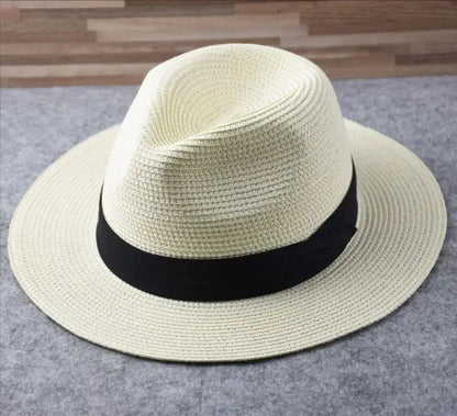 Chapéus de Sol Grandes Oversize para Homens Mulheres Praia Panamá Aba Larga Chapéu de Palha Senhora Chapéus de Sol de Verão Plus Size Chapéu Fedora 55-57cm 58-60cm