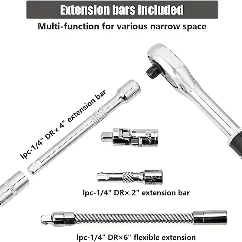 AIRAJ NOVO Kit de Ferramentas para Reparação Automotiva 46/53 Peças/Conjunto  Conjunto de Soquetes Chave de Torque Catraca  Conjunto de Ferramentas de Reparo Chave Combinada Automotiva