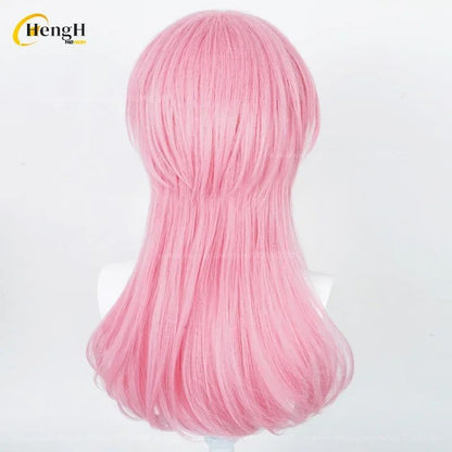 In Stock Anime Synthetic Sanzu Haruchiyo Cosplay Wig Long 56cm Pink Wig And Ear Clips Heat Resistant Fiber Hair RWig + A Wig Cap