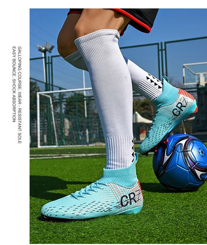 New Men Soccer Shoes High-top Futsal Cleats Sneakers Football Boots Grass High-quality Non-Slip Match Indoor Hot-selling FG/TF