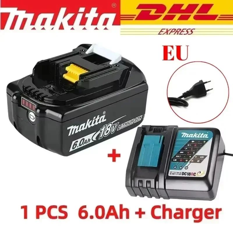 ??Bateria Recarregável Original Makita 6Ah*9Ah para Ferramentas Elétricas Makita 18V com LED Substituição Li-ion LXT BL1860 BL1850