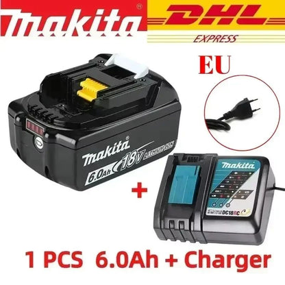 ??Bateria Recarregável Original Makita 6Ah*9Ah para Ferramentas Elétricas Makita 18V com LED Substituição Li-ion LXT BL1860 BL1850