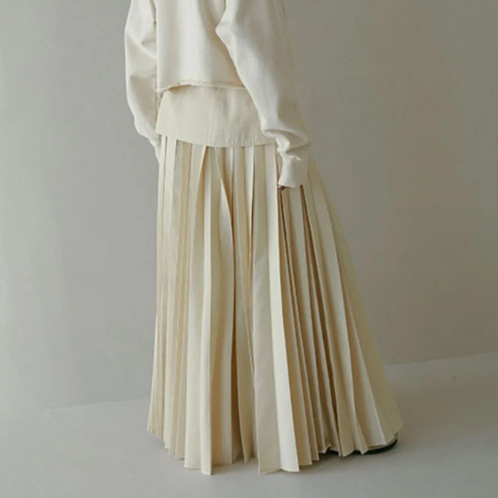 Spring Summer Vintage Japanese Casual Skirts Women Three-dimensional Two-piece Skirt High Waist All-match Pleated Faldas Mujer