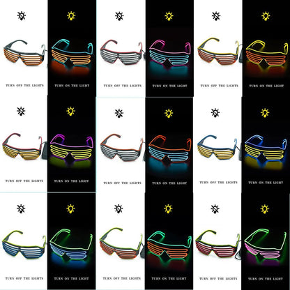 LED Glowing Glasses Gafas Luminous Bril Neon Christmas Glow Sunglasses Flashing Light Glass for Party Supplies Prop Costumes New